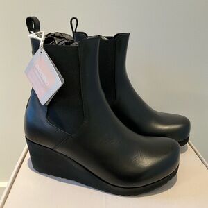 Birkenstock Papillion Ebba Slip On Black Wedge Boots